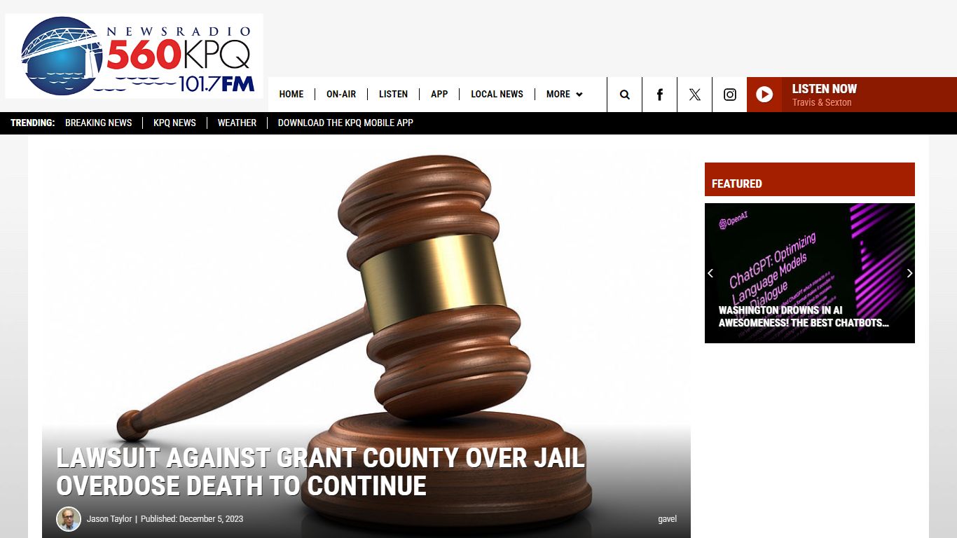 Lawsuit Against Grant County Over Jail Overdose Death to Continue